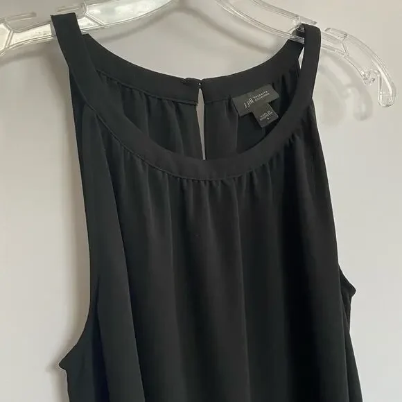 J. Jill Wearever Black Halter Shift Ruffle Dress - Midi‎ Length S - Picture 5 of 12